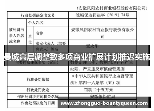 曼城高层调整致多项商业扩展计划推迟实施